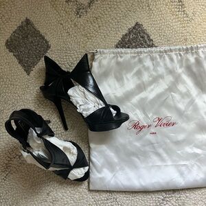 Roger Vivier Black Heels Elegant Sandals size 39